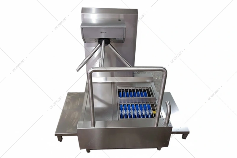 Exit Turnstile Hygiene Corridor with Brush – Production Exit Sole Cleaning System - Görsel 2