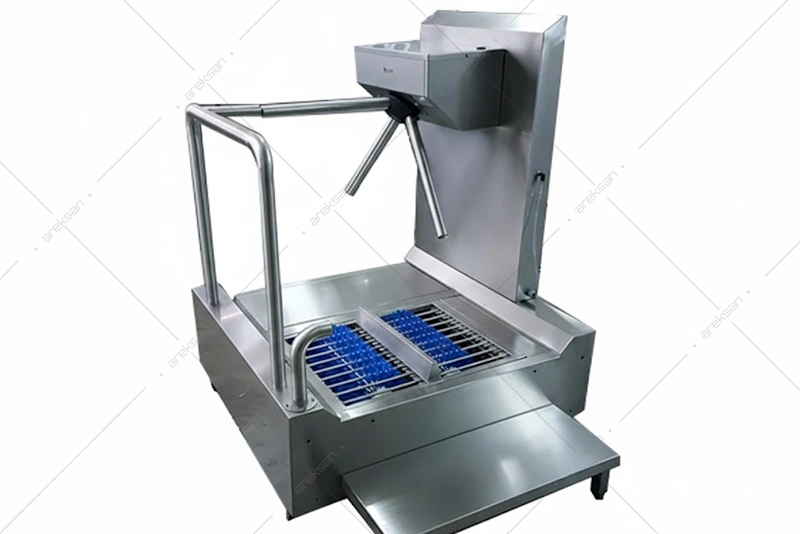 horizontal brush exit turnstile hygiene corridor 304 stainless steel general view