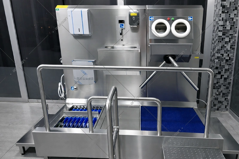 Brush Type Hygiene Corridor with Sink – Hand and Foot Disinfection Line - Görsel 2