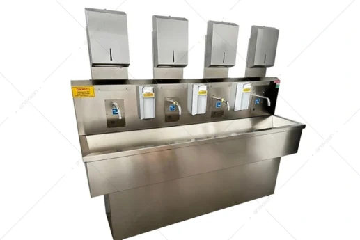 industrial sensor handwashing sink bellows trap waste drainage system detail