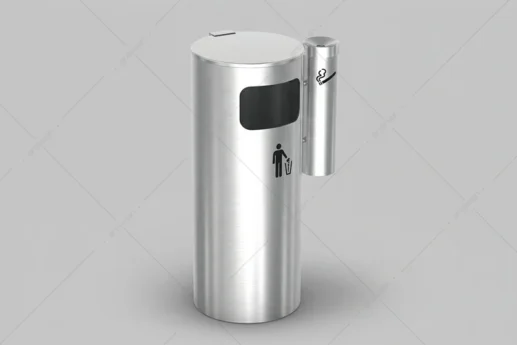 Areksan – SWB-158 Stainless Steel Outdoor Waste Bin with Cigarette Receptacle