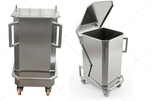 Industrial sealed stainless steel container leak-proof base construction detail