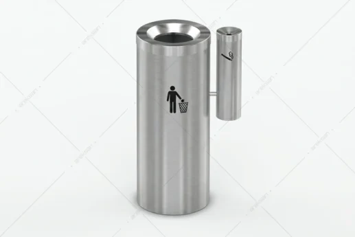SWB-104 stainless steel outdoor waste bin with side ashtray