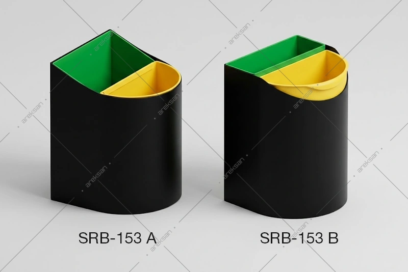 SRB-153 powder-coated metal recycling bin for hotel rooms