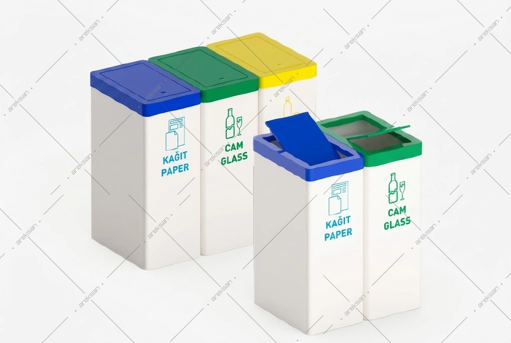 Areksan SRB-174 modular square recycling bin configurations
