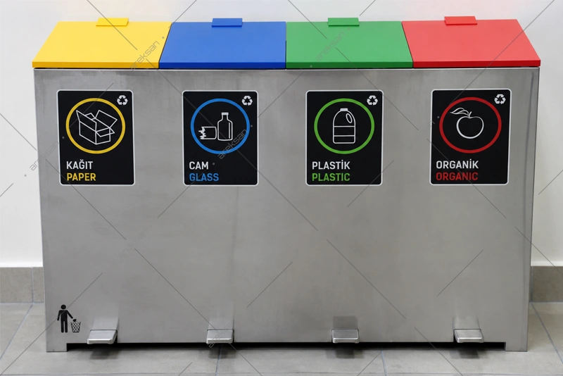 SRB-234 stainless steel recycling bin