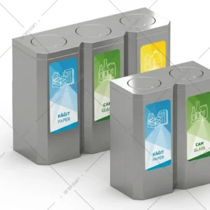 SRB-268 304 stainless steel modular recycling bin set