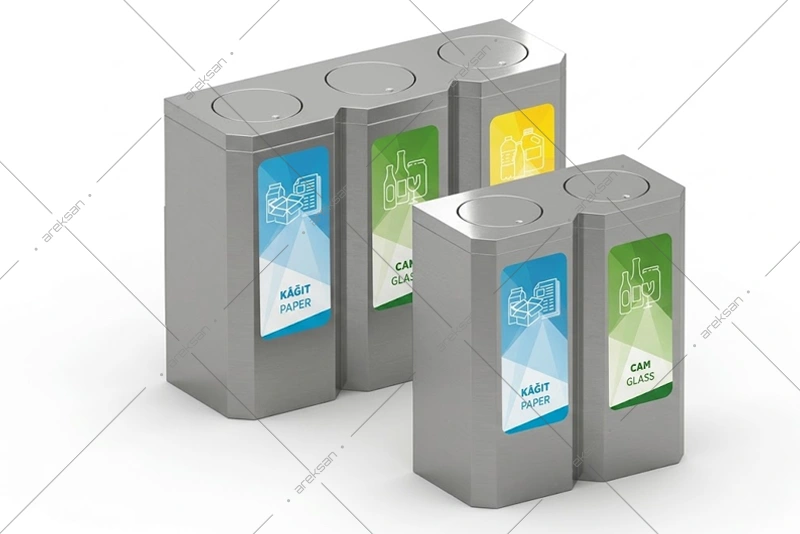 SRB-268 304 stainless steel modular recycling bin set