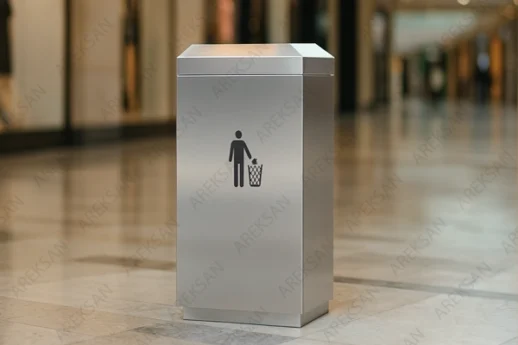 SLB-107 square stainless steel waste bin 304 grade general view