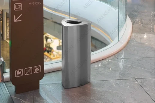 Lidless Stainless Steel Waste Bin