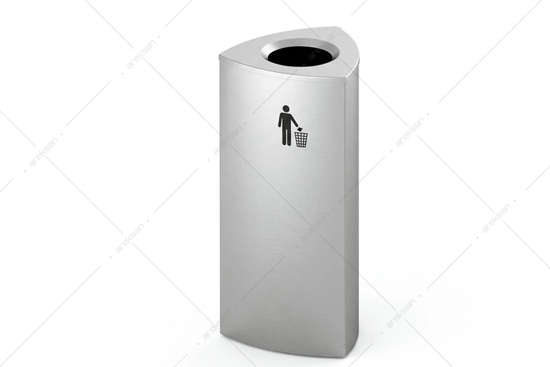 Lidless Stainless Steel Waste Bin