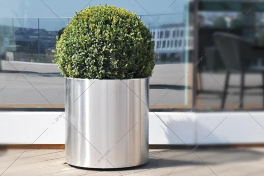 SPT-101 Lotus stainless steel cylindrical planter
