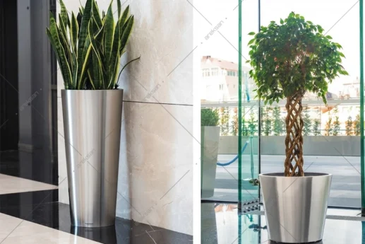 Areksan Petunia conical stainless steel planter