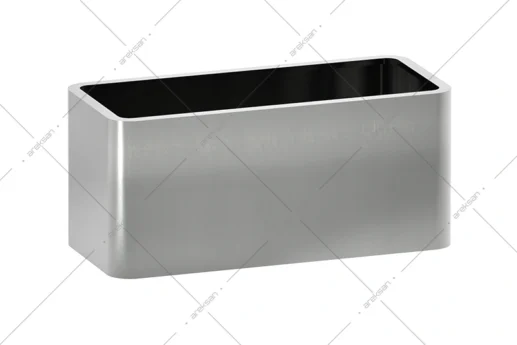 Areksan Mimosa rounded-corner rectangular stainless steel planter