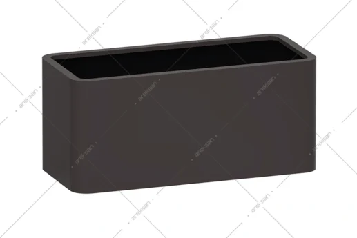 Areksan Mimosa rounded-corner rectangular stainless steel planter