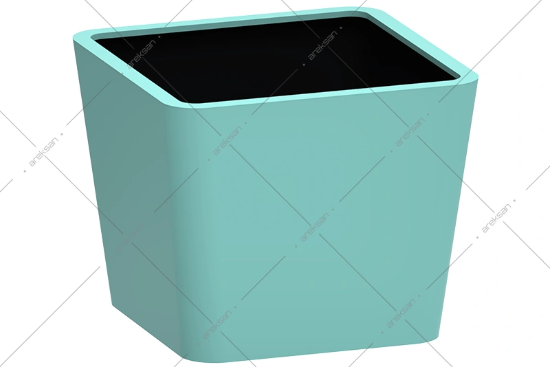 Areksan Verbena tapered square stainless steel planter
