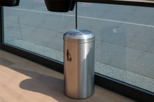 Rotating Lid Stainless Steel Waste Bin