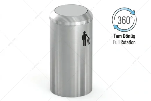 Rotating Lid Stainless Steel Waste Bin